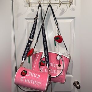 Juicy Couture Pink Crossbody Bag with Strawberry Charm